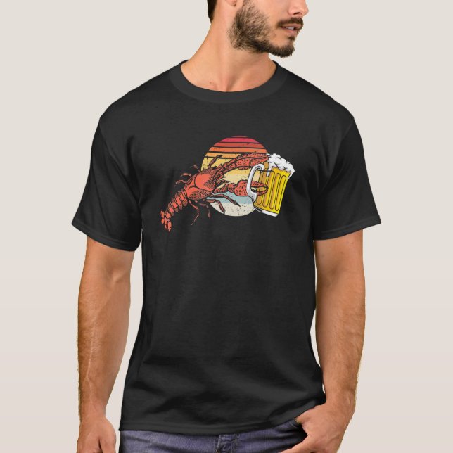 Vintage Lobsters Food Drinks Vacationing Illustrat T-Shirt (Front)