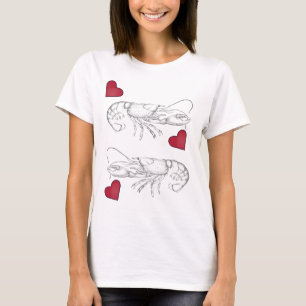Vintage Lobsters -red hearts T-Shirt