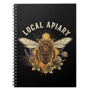 Vintage Local Apiary Honey Bee with Lavender Notebook