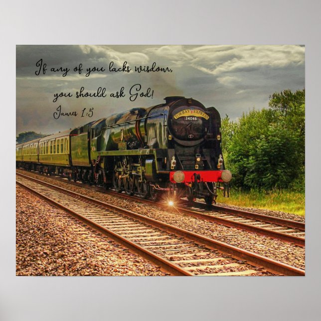 Vintage Locomotive Countryside Wisdom Photo Print (Front)