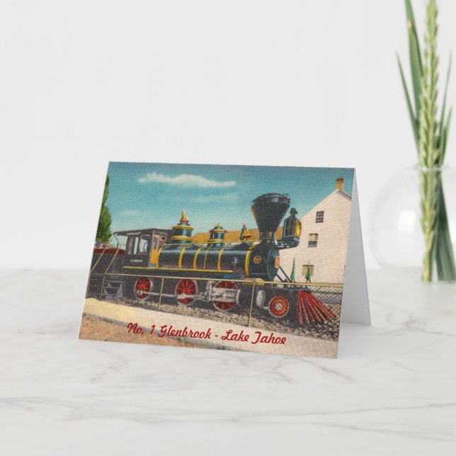 Vintage Locomotive Greeting Card (Front)