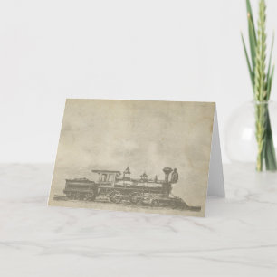 Vintage Locomotive Greeting Card