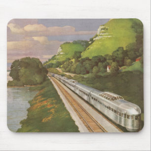 Vintage Locomotive in Country, Vacation by Train Mouse Mat