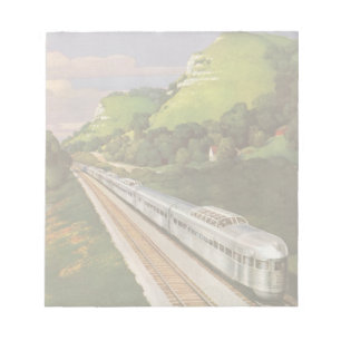 Vintage Locomotive in Country, Vacation by Train Notepad