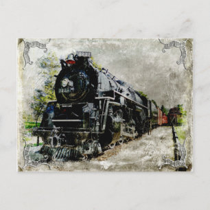 Vintage Locomotive Long Shot Postcard