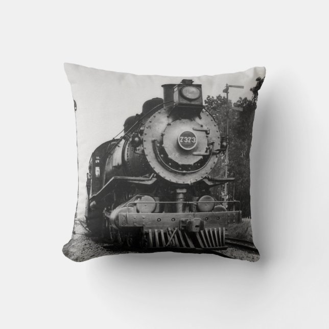 Vintage Locomotive Steam Engine 7373 Railroad Cushion (Front)