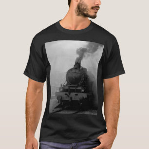 Vintage Locomotive Train Birthday Black Travel T-Shirt