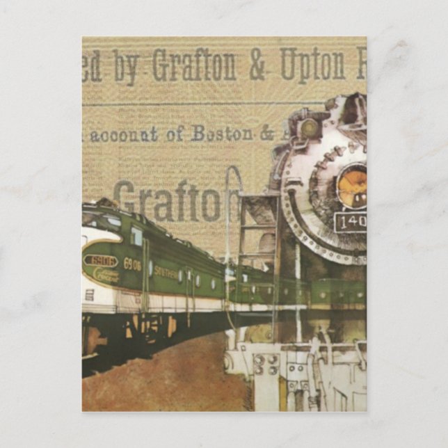 Vintage Locomotive Train Steam Engine Railroad Postcard (Front)