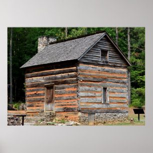 Vintage log Cabin Poster