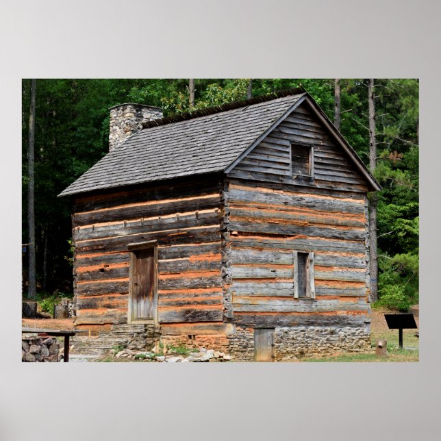 Vintage log Cabin Poster (Front)