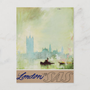 Vintage London Airway Air Travel Advertisement Postcard