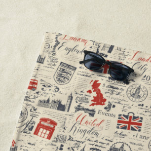 Vintage London Beach Towel