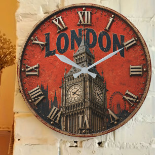 Vintage London Big Ben Classic British Large Clock