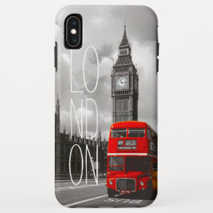 Vintage London City Red Bus Big Ben Typography Case-Mate iPhone Case