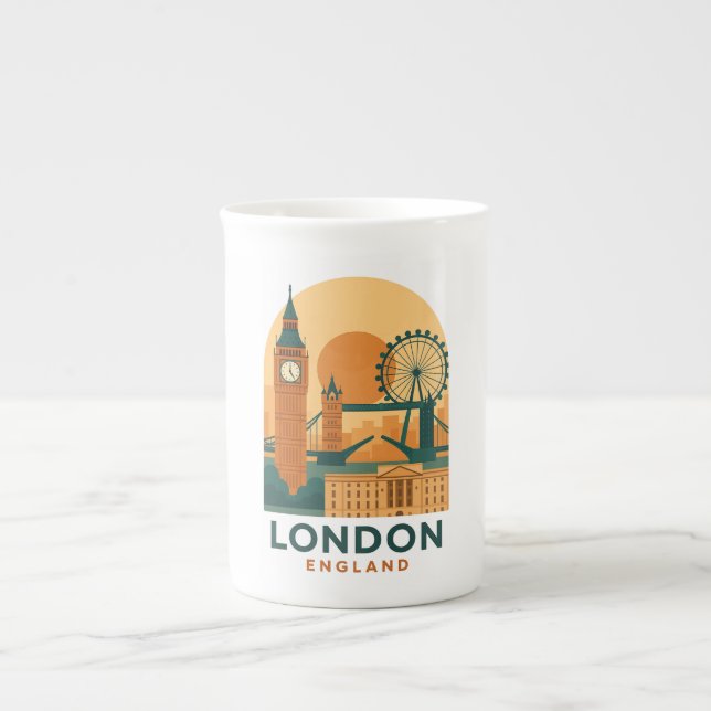 Vintage London England Bone China Mug – Retro  (Front)