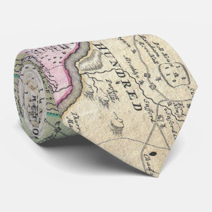 Vintage London England Regional Map (1741) Tie