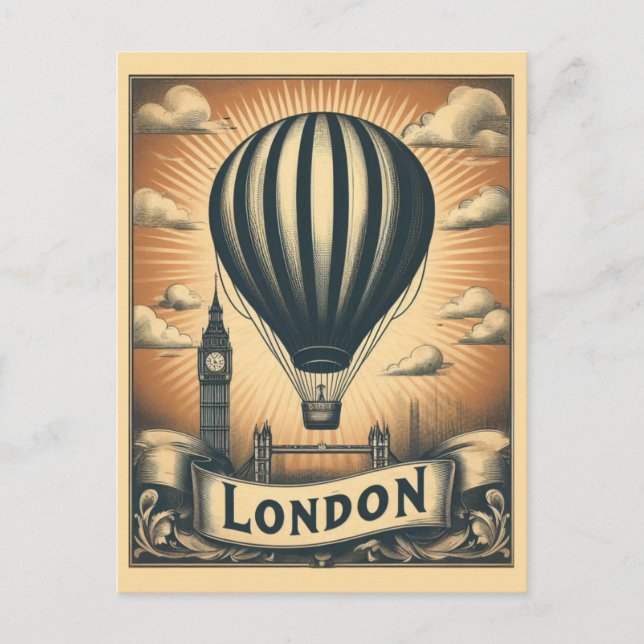 Vintage London England Retro British Travel Postcard (Front)