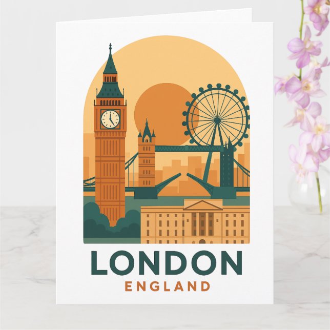 Vintage London England Travel Card – Retro Big Ben (Orchid)