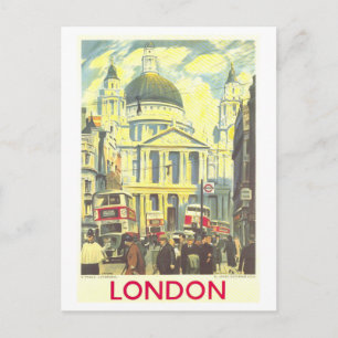 Vintage London England Travel Poster Postcard