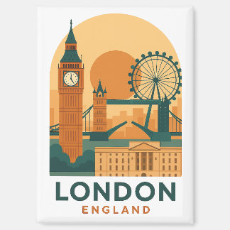 Vintage London England Travel | Retro Magnet