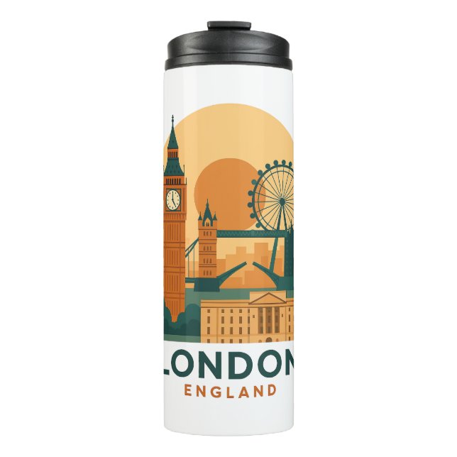 Vintage London England Travel Thermal Tumbler  (Front)