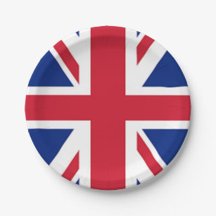 vintage london fashion british flag union jack paper plate