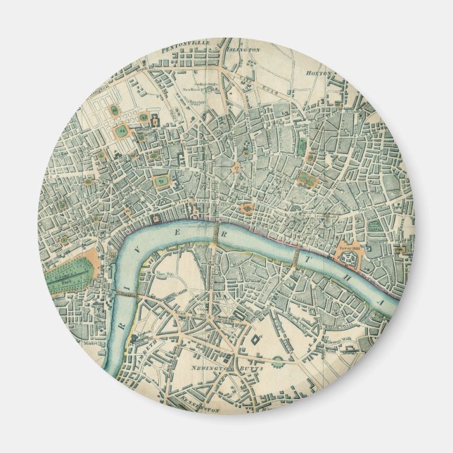Vintage London Map Magnet (Front)