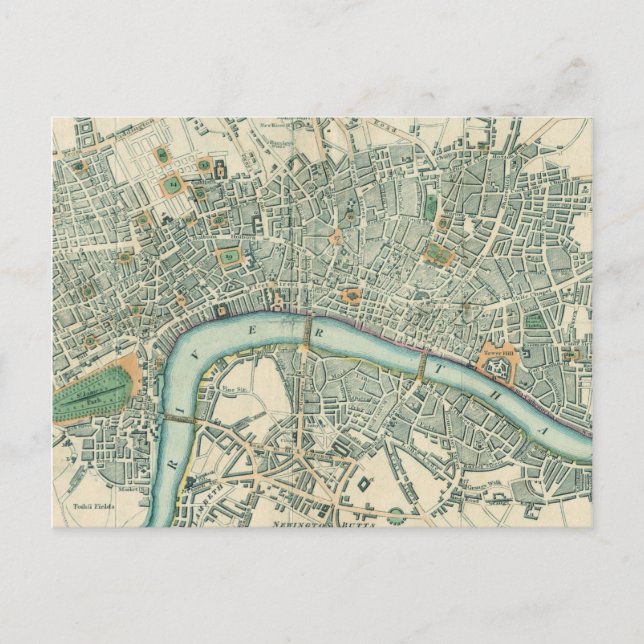 Vintage London Map Postcards (Front)