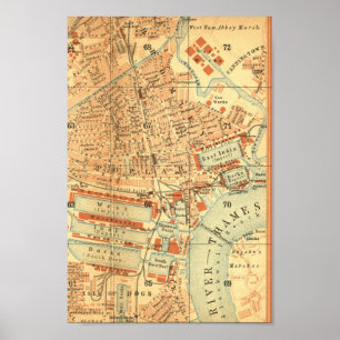 Vintage London Map   Poster