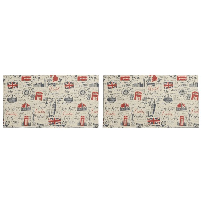 Vintage London Pillowcases (Front-Set)