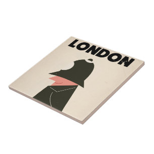 Vintage London Policeman travel poster Tile