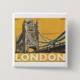Vintage London Poster 15 Cm Square Badge