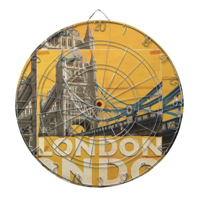 Vintage London Poster Dartboard (Front)