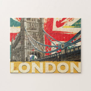 Vintage London Poster Jigsaw Puzzle