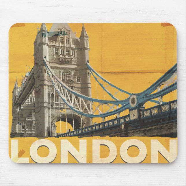 Vintage London Poster Mouse Mat (Front)
