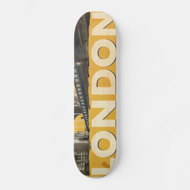 Vintage London Poster Skateboard (Front)