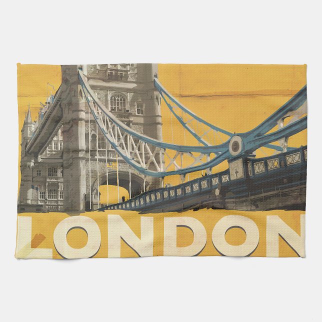 Vintage London Poster Tea Towel (Horizontal)