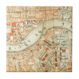 Vintage London River Thames Map accessories & gift Tile