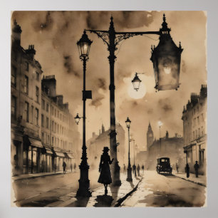 Vintage London Streets Poster