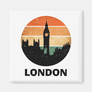 Vintage London Sunset Cityscape Travel Souvenir Magnet