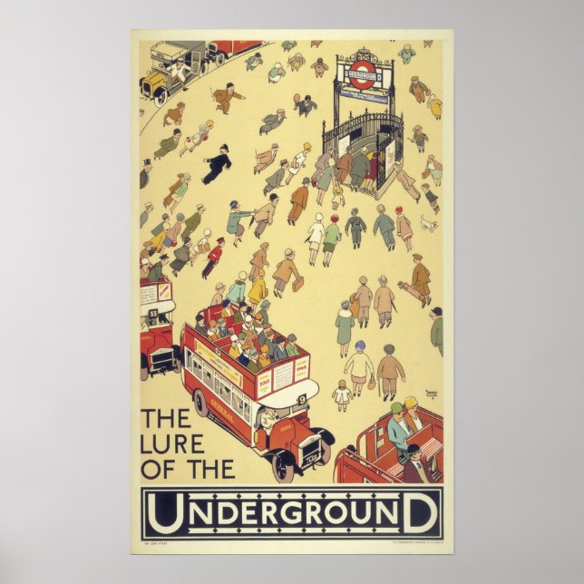 Vintage London The Lure of the Underground Poster (Front)