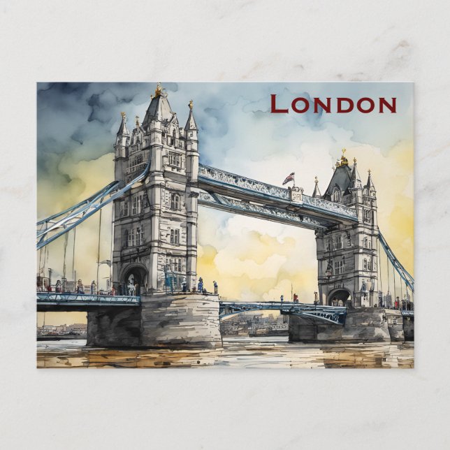 Vintage London Travel Tourism Postcard (Front)
