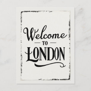 Vintage London Typography Postcard