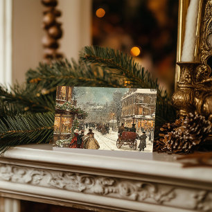 Vintage London Winter Classic Holiday Postcard