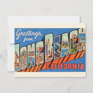 Vintage Long Beach CA Postcard