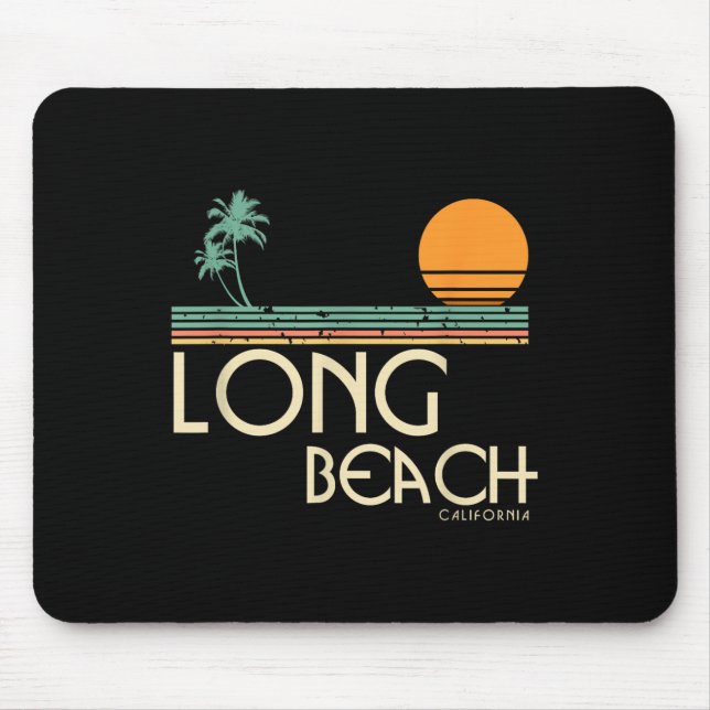Vintage Long Beach California  Mouse Mat (Front)