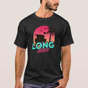Vintage Long Beach California Palm Trees Ca Retro T-Shirt