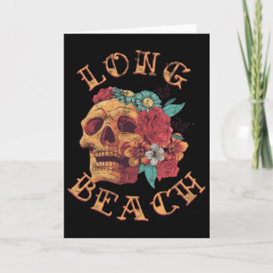 Vintage Long Beach California Tattoo Ca Ink Skull Card