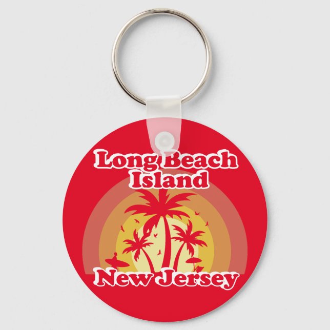 Vintage Long Beach Island New Jersey Key Ring (Front)