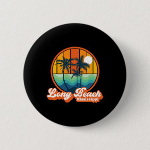 Vintage Long Beach Mississippi Summer 90s Beach So 6 Cm Round Badge